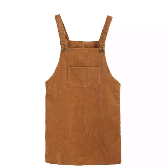 Dresses & Skirts - 🔥FLASH SALE🔥 Fall Tan Corduroy Overall Dress
